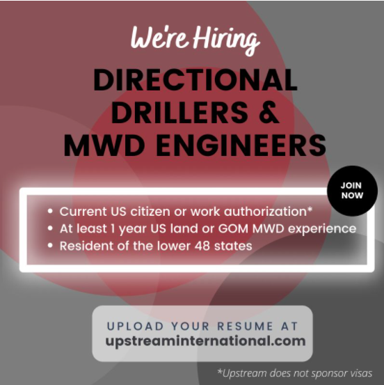 Immediate Openings for Directional Drillers & MWD engineers!